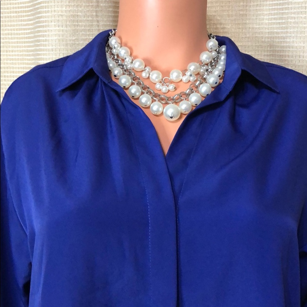 Blue Women long sleeve Blouse